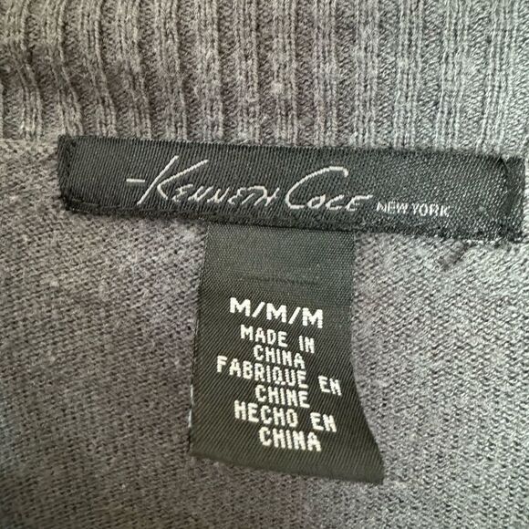 CLEARANCE! Gray Kenneth Cole Open Mixed Media Cardigan Size M EUC - Picture 5 of 5